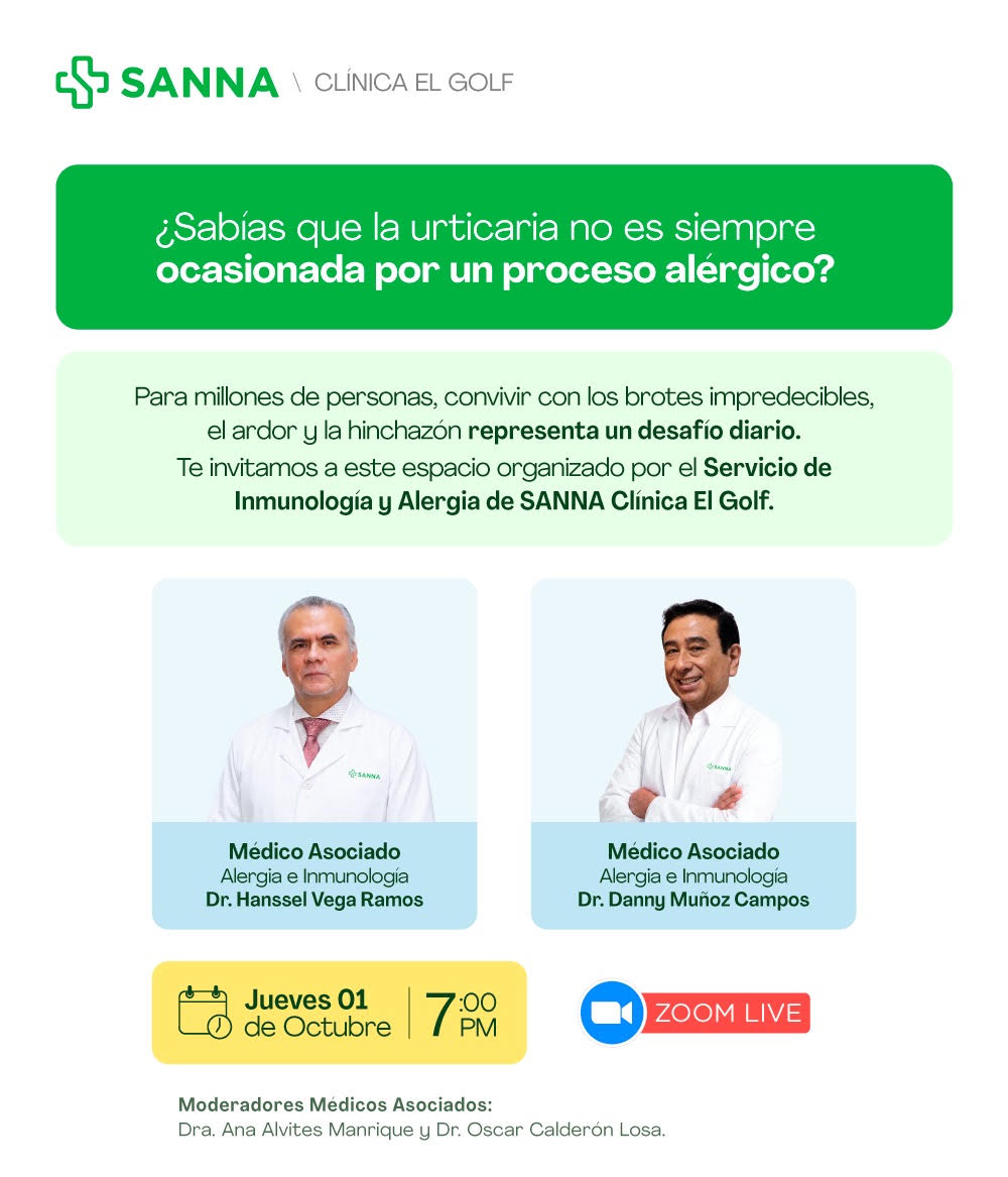 WEBINAR SOBRE URTICARIA CRÓNICA ESPONTÁNEA, DEL SÍNTOMA AL MECANISMO.